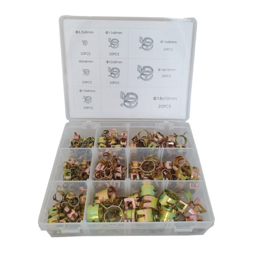 Oorklemmen assortiment 6,5 t/m 18 mm