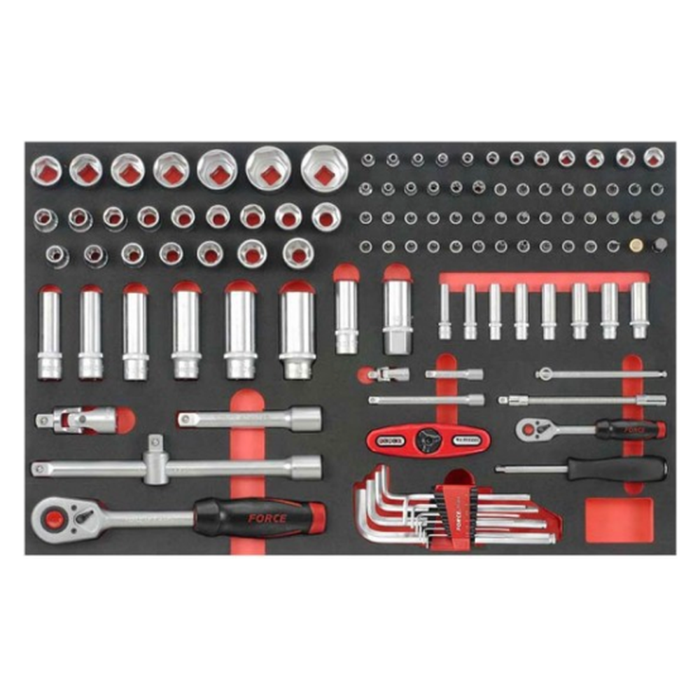 Red 8-drawer trolley with 193pc tools (EVA)