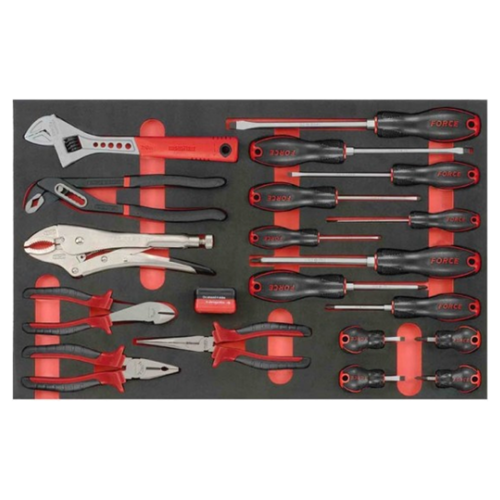 Red 8-drawer trolley with 193pc tools (EVA)