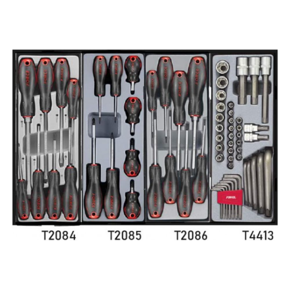 Red 8-drawer trolley with 286pc tools