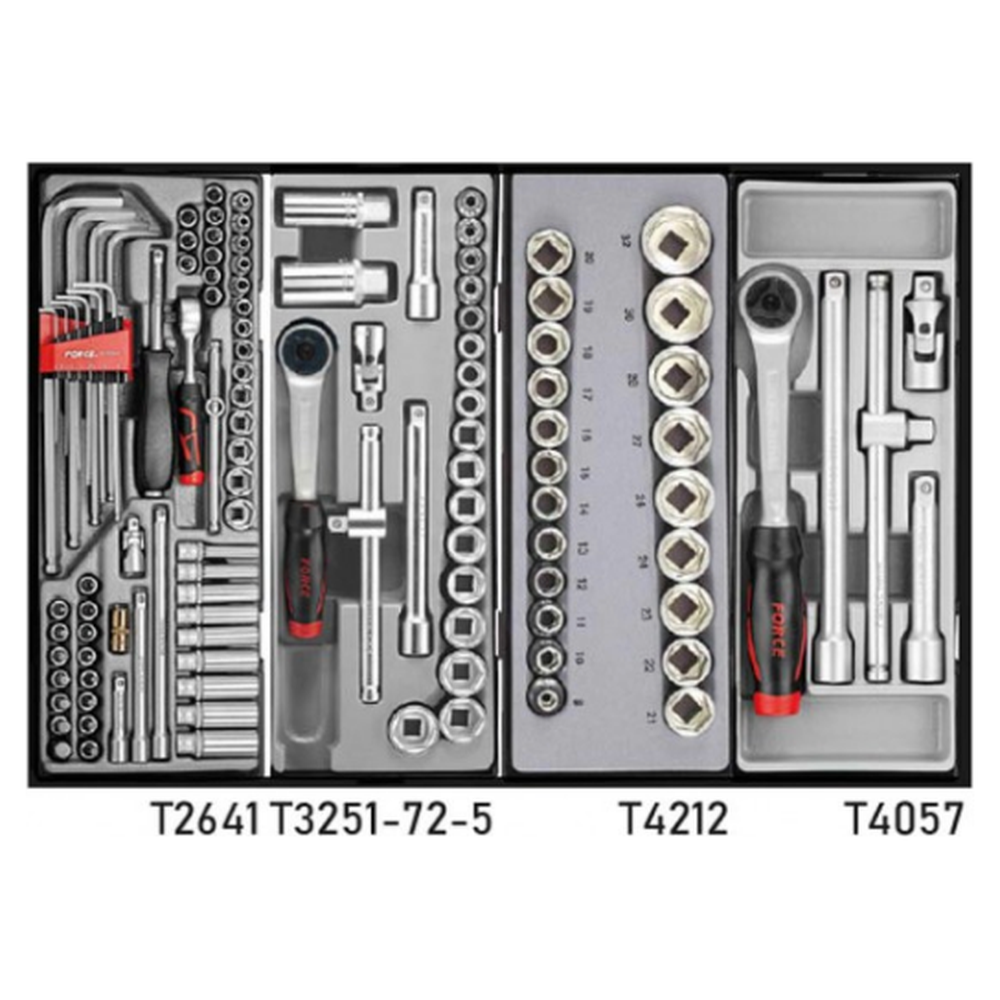 Red 8-drawer trolley with 286pc tools
