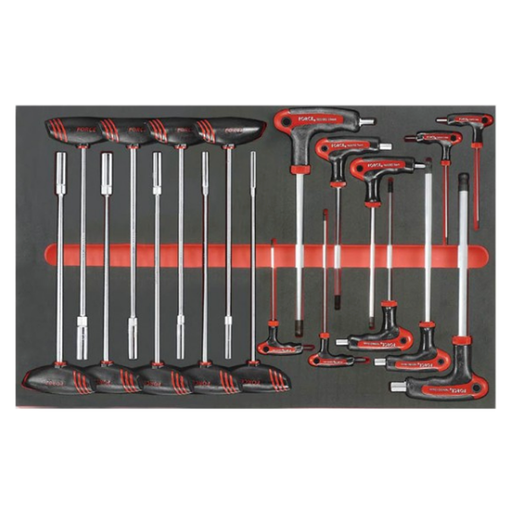 Red 8-drawer trolley with 308pc tools (EVA)