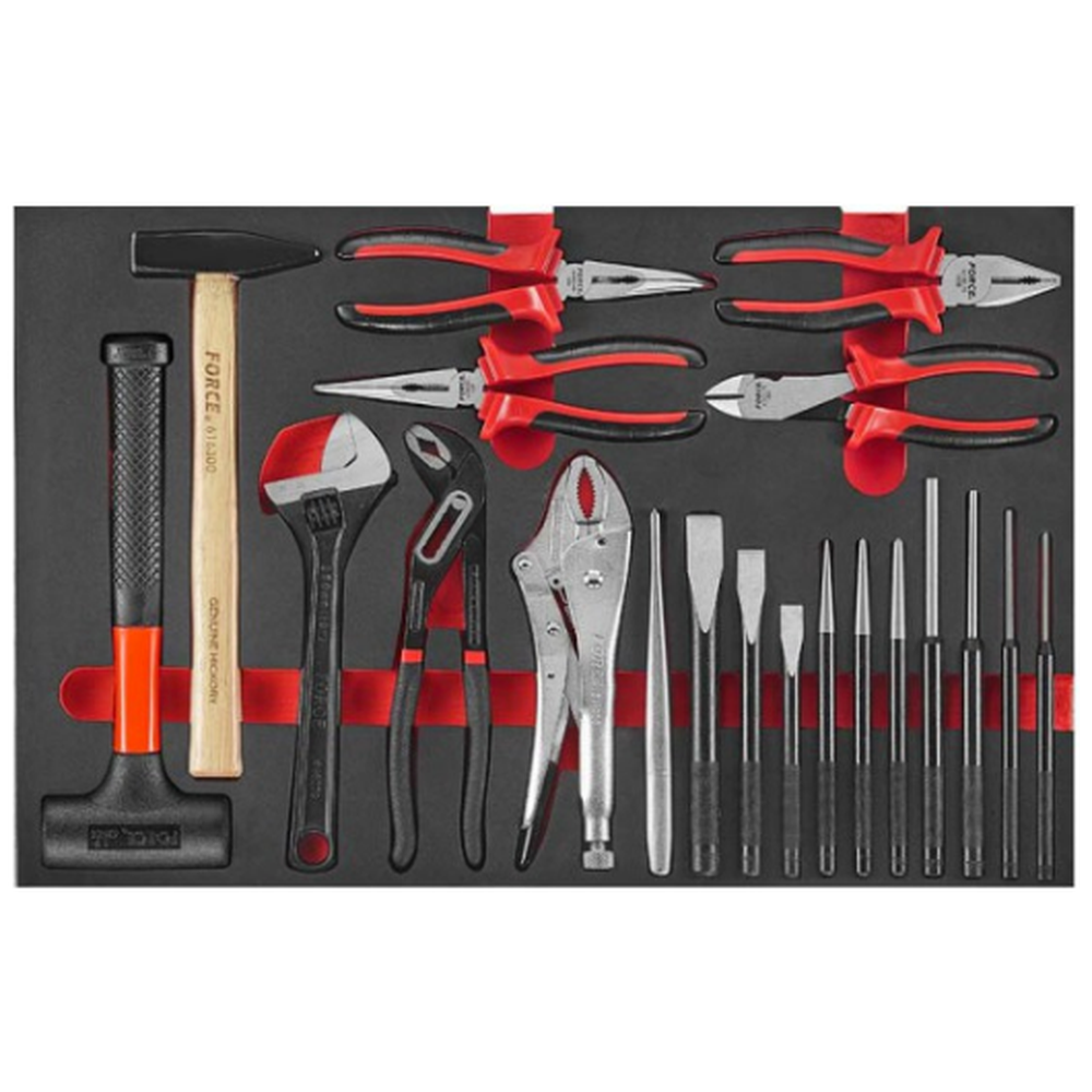 Red 8-drawer trolley with 308pc tools (EVA)