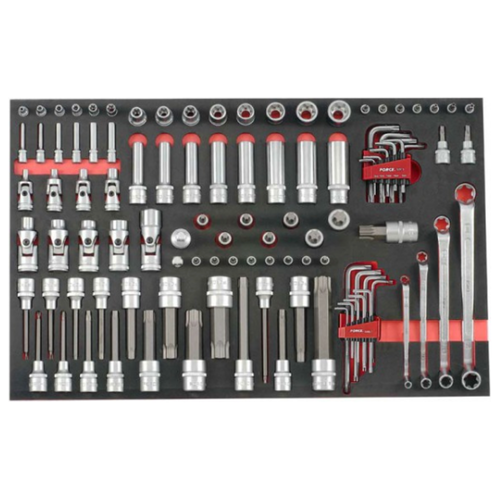 Red 8-drawer trolley with 308pc tools (EVA)