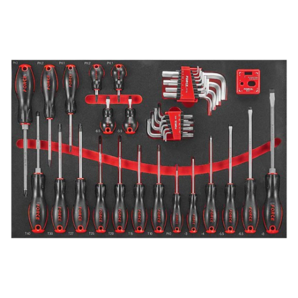 Red 8-drawer trolley with 308pc tools (EVA)