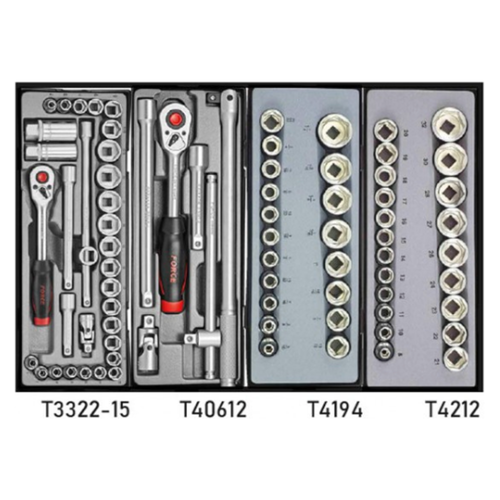 Red 8-drawer trolley with 325pc tools (S&M)