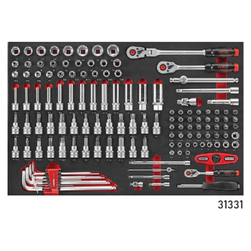 Red 8-drawer trolley with 326pc tools (EVA)