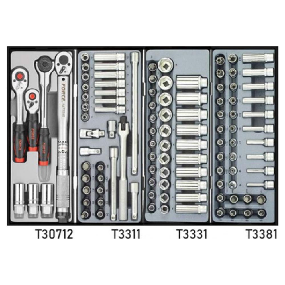 Red 8-drawer trolley with 376pc tools