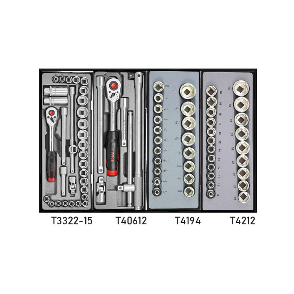 Rode Gereedschapswagen 8-lades met 325 delig gereedschap (S&M)