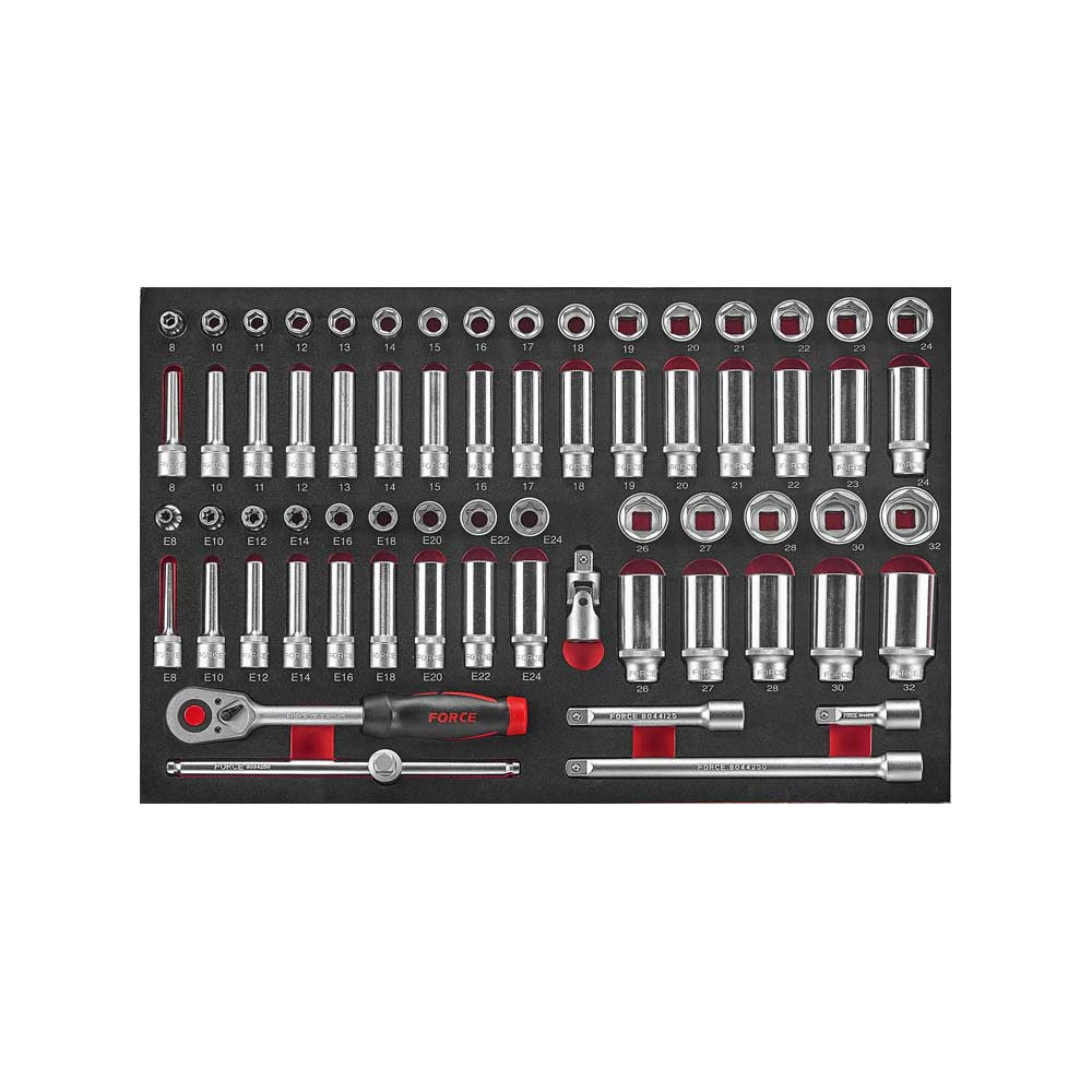 Rode Gereedschapswagen 8-lades met 415-delig gereedschap (EVA)