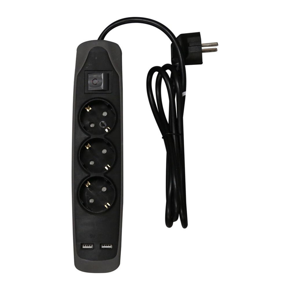 STEKKERDOOS 1,5 MTR 3-VOUDIG 2X USB