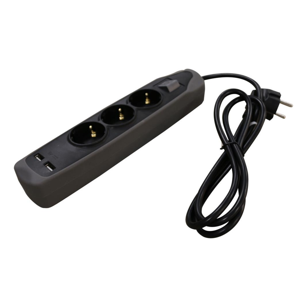 STEKKERDOOS 1,5 MTR 3-VOUDIG 2X USB