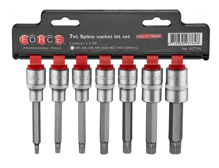 7pc 1/2"DR. Spline socket bit set (100mmL)