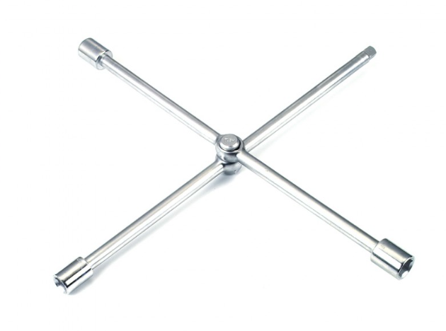 Foldable cross handle socket wrench