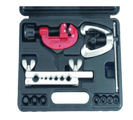 Tubing cutter and double flaring tool kit (Metric)