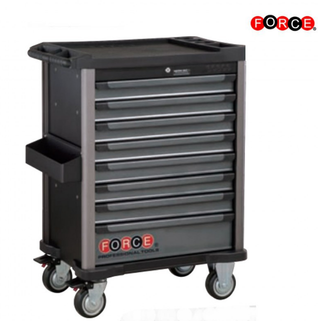 Black 8-drawer trolley with 370pc tools (EVA)