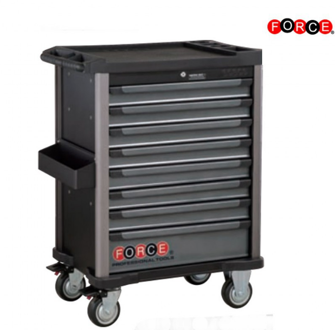 Black 8-drawer trolley with 315pc tools (EVA)