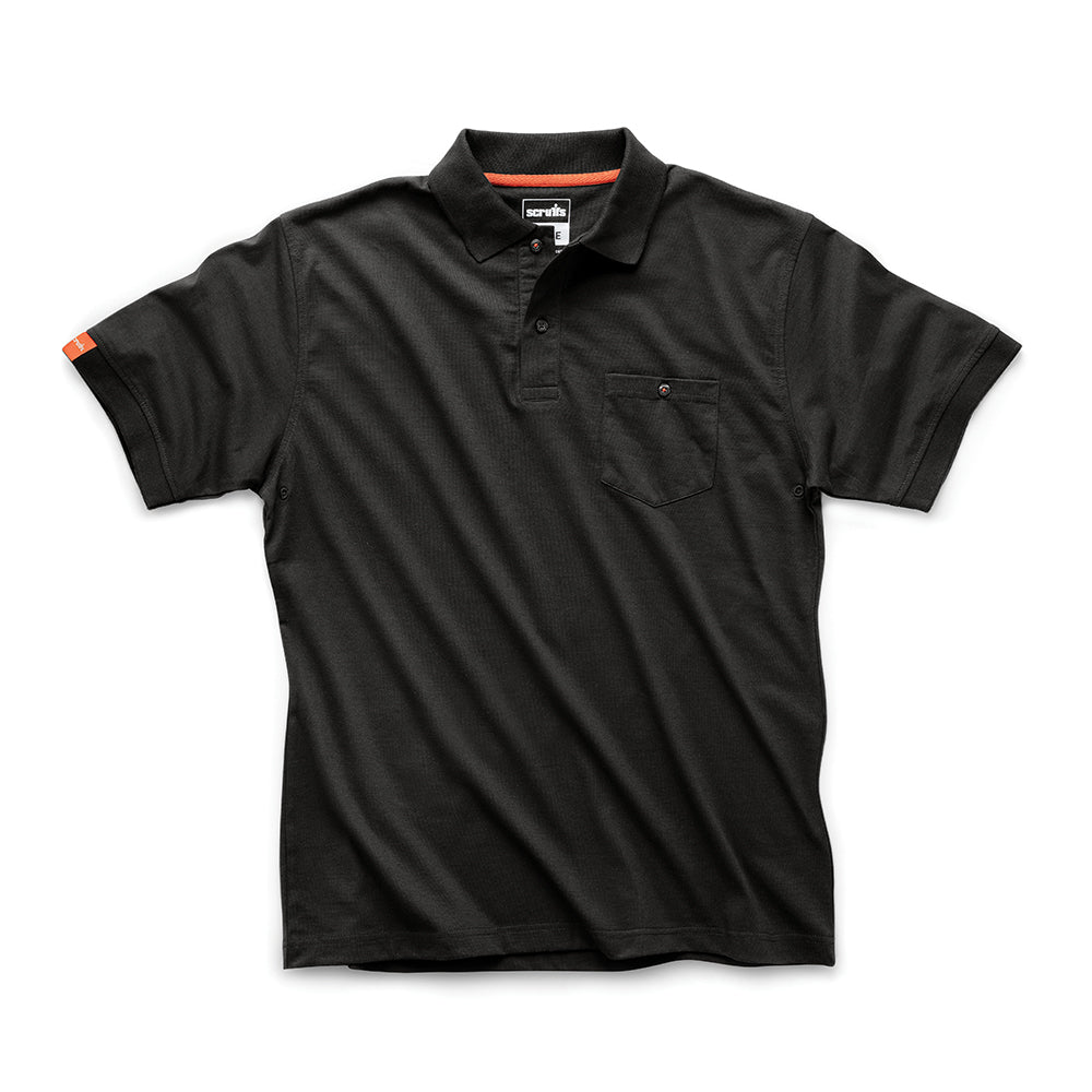 Scruffs - Eco Worker poloshirt, zwart Maat XXXL
