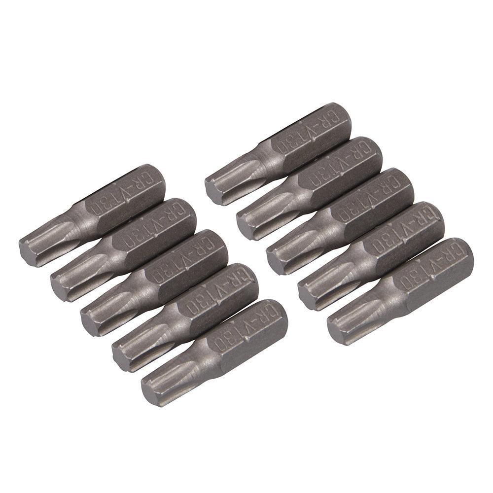 Silverline - T30 Cr-V schroevendraaier bits, 10 pk.