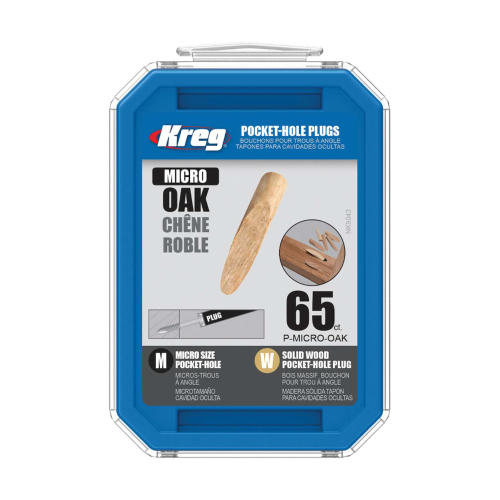 Solid-Oak Micro Pocket-Hole Plugs