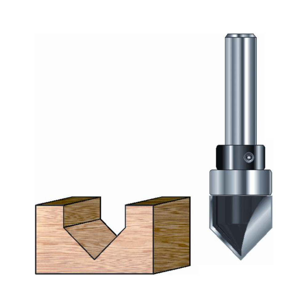 V-groeffrees 90 graden Met lager op kolf kolf 8mm