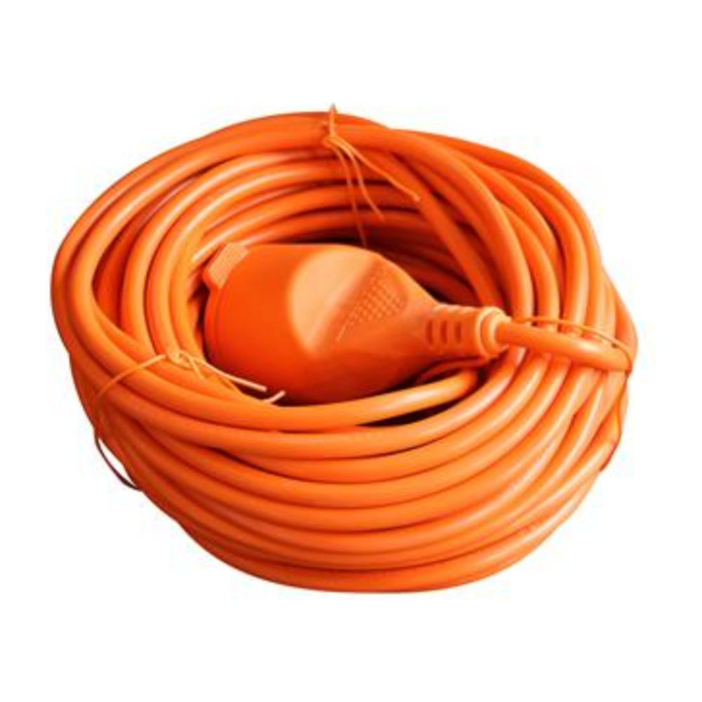VERLENGSNOER ORANJE 20M 2X1,0MM MET KLEP