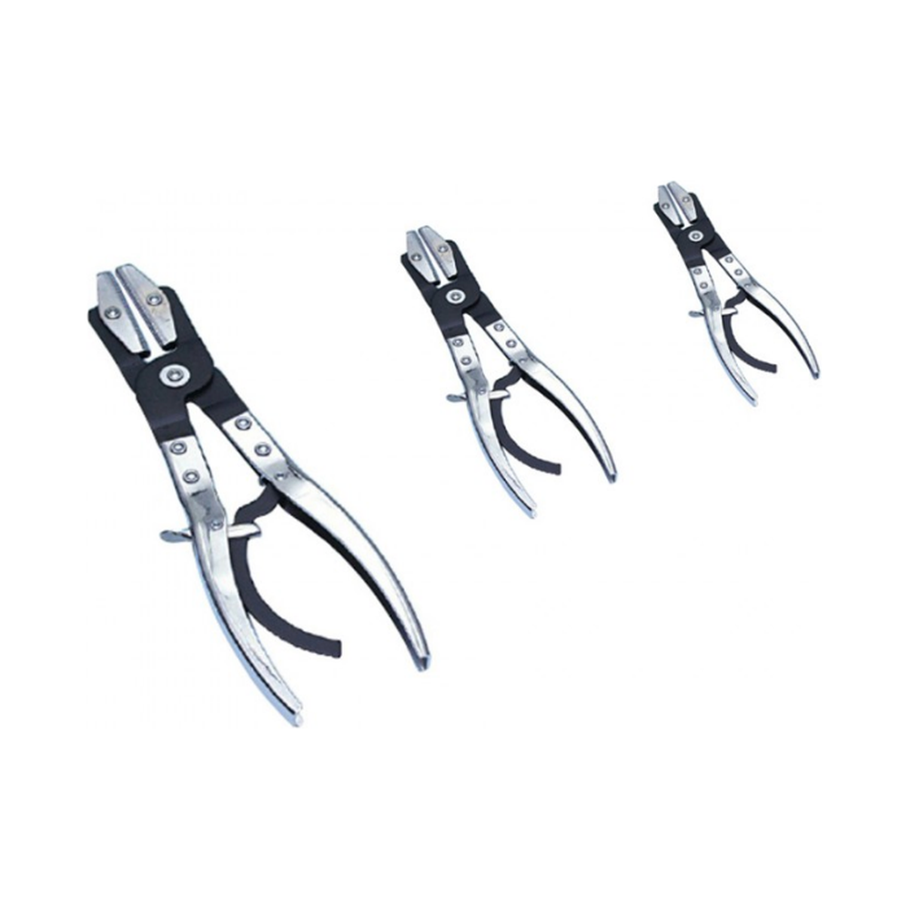 Voor het afklemmen van bijvoorbeeld brandstofslangen en koelwaterslangen