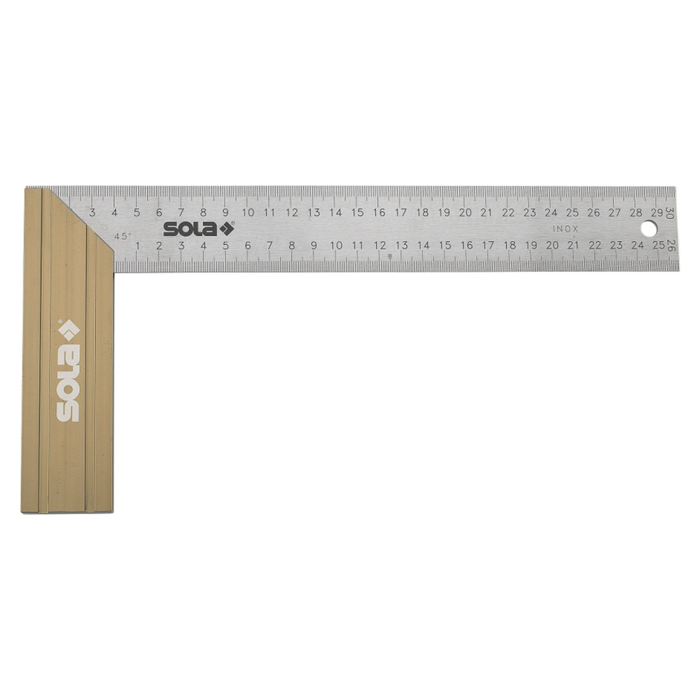 Winkelhaak ALU blok, RVS been