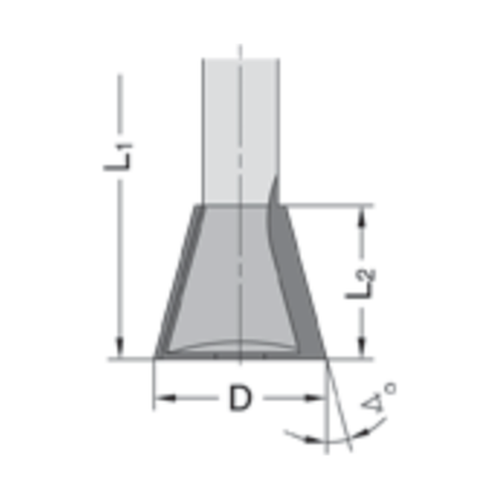 Zwaluwstaartfrees HW Z=2 T.b.v. Corian/Varicor-platen