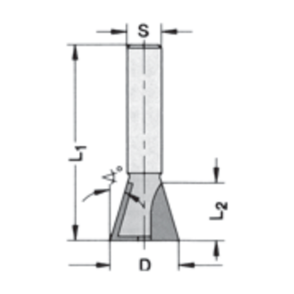 Zwaluwstaartfrees HW Z=2
