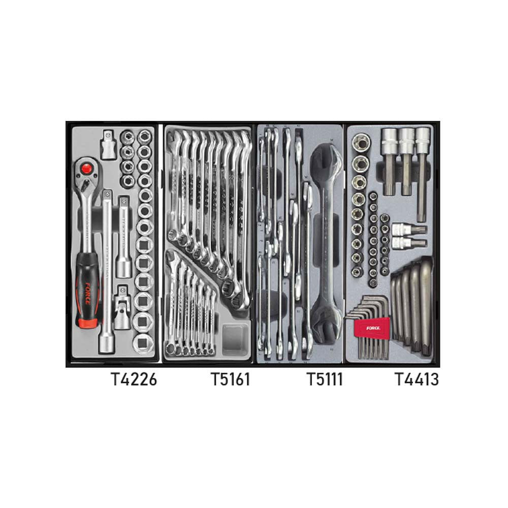 Zwarte Gereedschapswagen 8-lades met 219 delig gereedschap