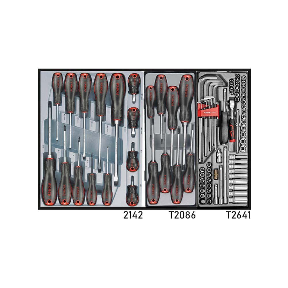 Zwarte Gereedschapswagen 8-lades met 245 delig gereedschap