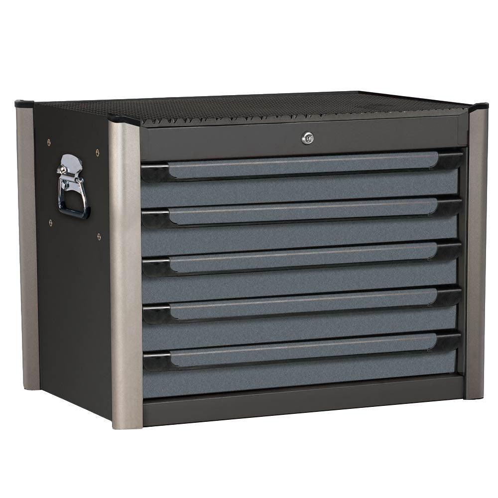 Zwarte gereedschapskist met 5 lade