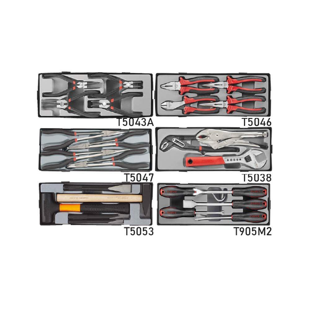 Zwarte jumbo Gereedschapswagen met 8 lades en 365-delige gereedschappen (EVA)