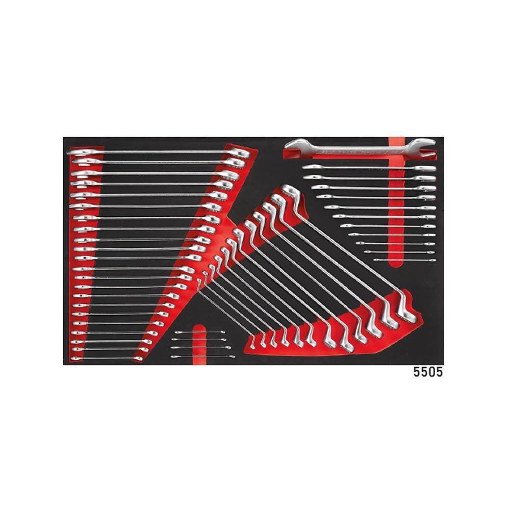 Zwarte jumbo Gereedschapswagen met 8 lades en 531-delig gereedschap (EVA)