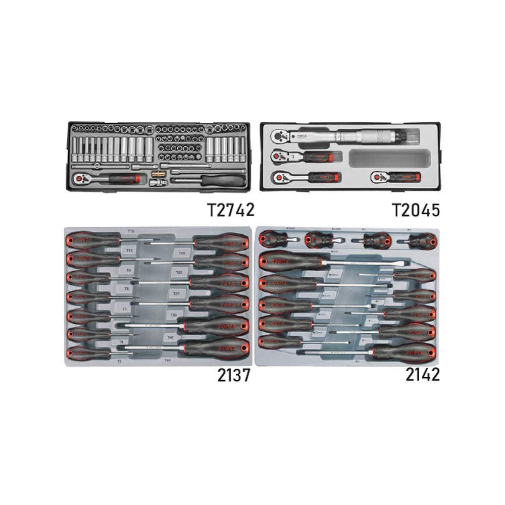 Zwarte jumbo Gereedschapswagen met 8 lades en gereedschap van 437 stuks