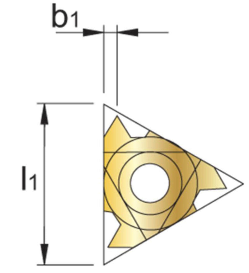 Draadsnijwisselplaat IR, 60°, deelprofiel, inwendig Artikelgroep 74.155