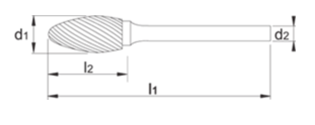 HM Stiftfrees model H, vlamvorm, schacht 3 mm Artikelgroep 41.583