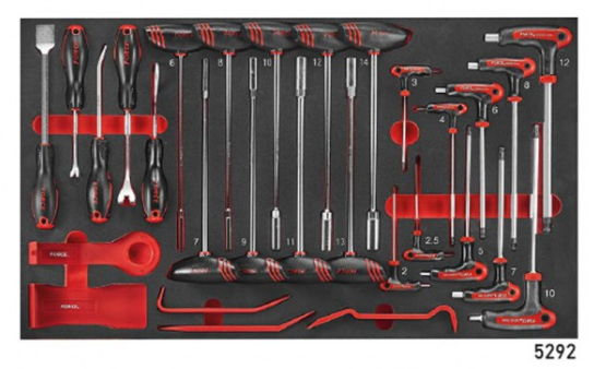 Red 8-drawer jumbo trolley with 531pcs tools (EVA)