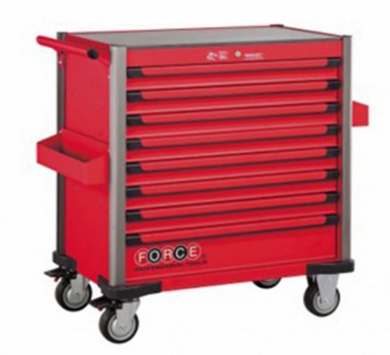 Red 8-drawer jumbo trolley with 607pcs tools (EVA)