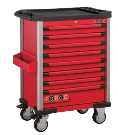 Red 8-drawer trolley with 219pc tools