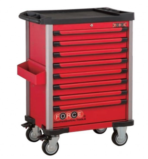 Red 8-drawer trolley with 286pc tools