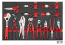 Red 8-drawer trolley with 326pc tools (EVA)