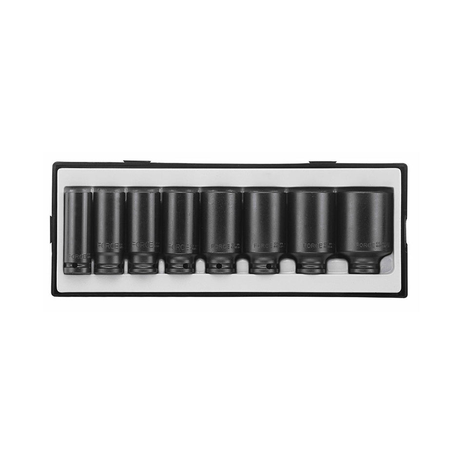 1/2" Power socket set long 12-sided 8 pieces
