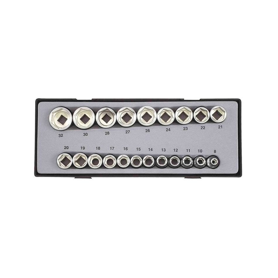 1/2" Socket set 12-sided 21 pieces